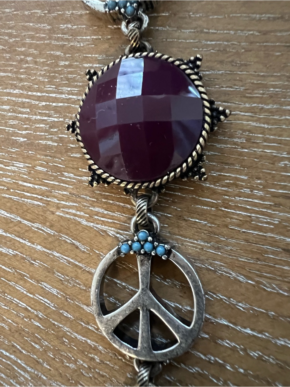 Lucky Brand Silver-Tone Bracelet with Deep Purple Faceted Stone - Picture 4 of 7